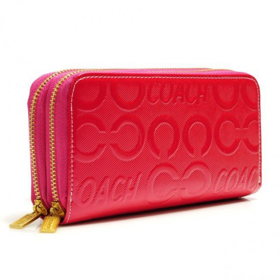 Coach In Signature Large Fuchsia Wallets ARX | Women